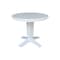 International Concepts 36 in. Solid Wood Round Top Pedestal Table with 12 in. Leaf - 30.1 in.High - Dining Height in White K08-36RXT-23B - alternate 1